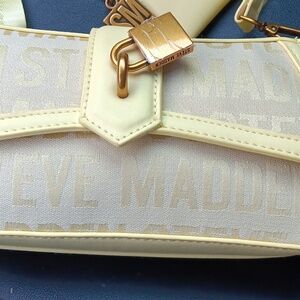 Steve Madden White and Cream Shoulder Bag